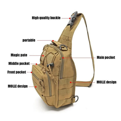 Tactical Shoulder Backpack: Waterproof EDC Sling Bag for Hiking, Camping, Concealed Carry, and Hunting Daypack