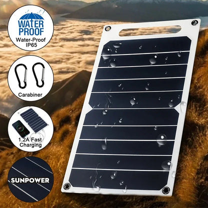 30W Solar Panel with USB: Waterproof, Portable Battery Charger for Outdoor Hiking and Camping (6.8V)