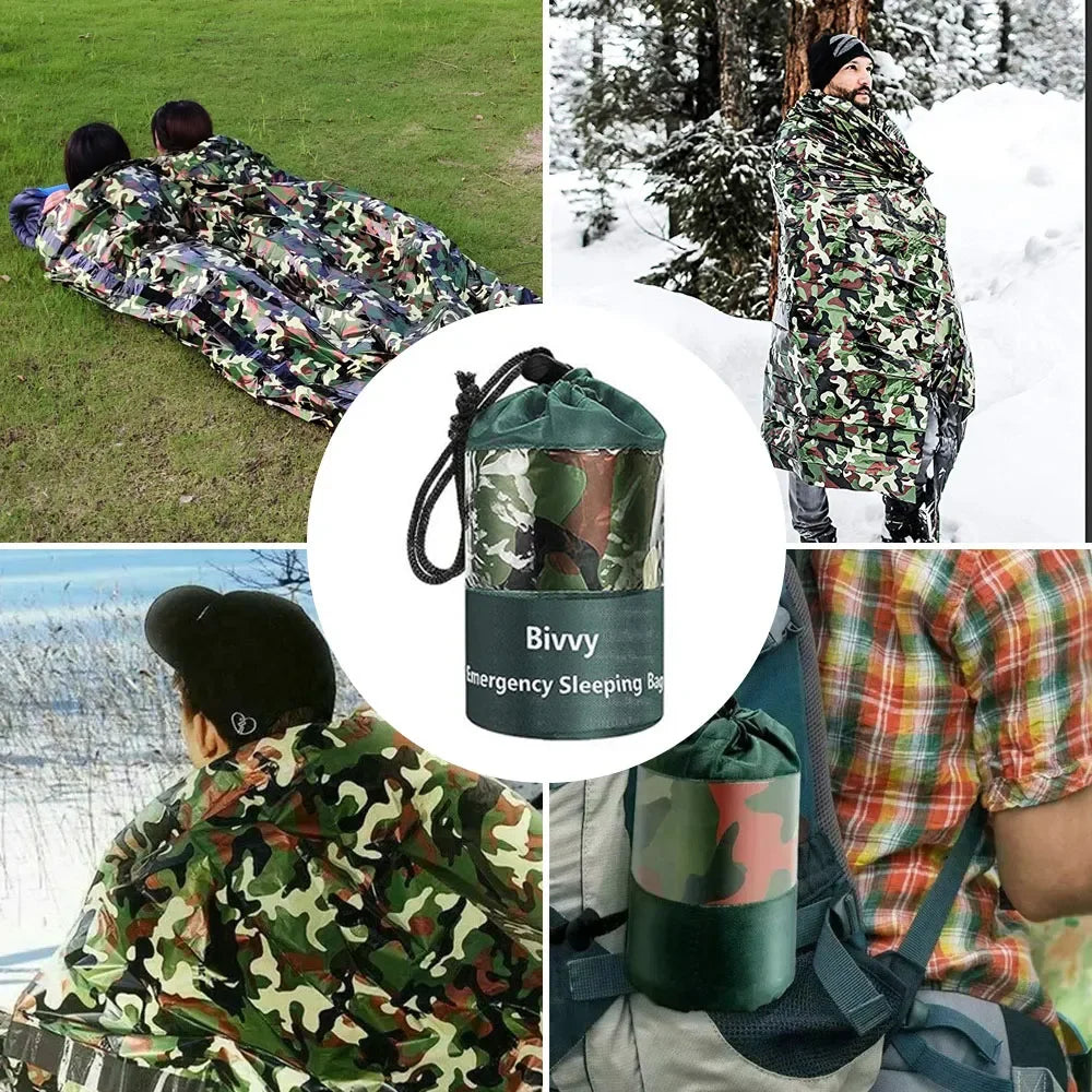 PE Emergency Sleeping Bag: Waterproof, Portable Survival Bag (120x200cm) for Outdoor Camping and Hiking