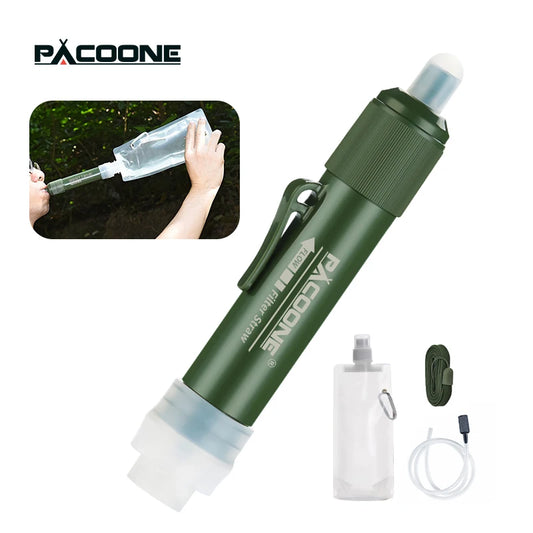 Mini Water Filter: Compact Purification with Carbon Fiber Bag for Camping and Survival