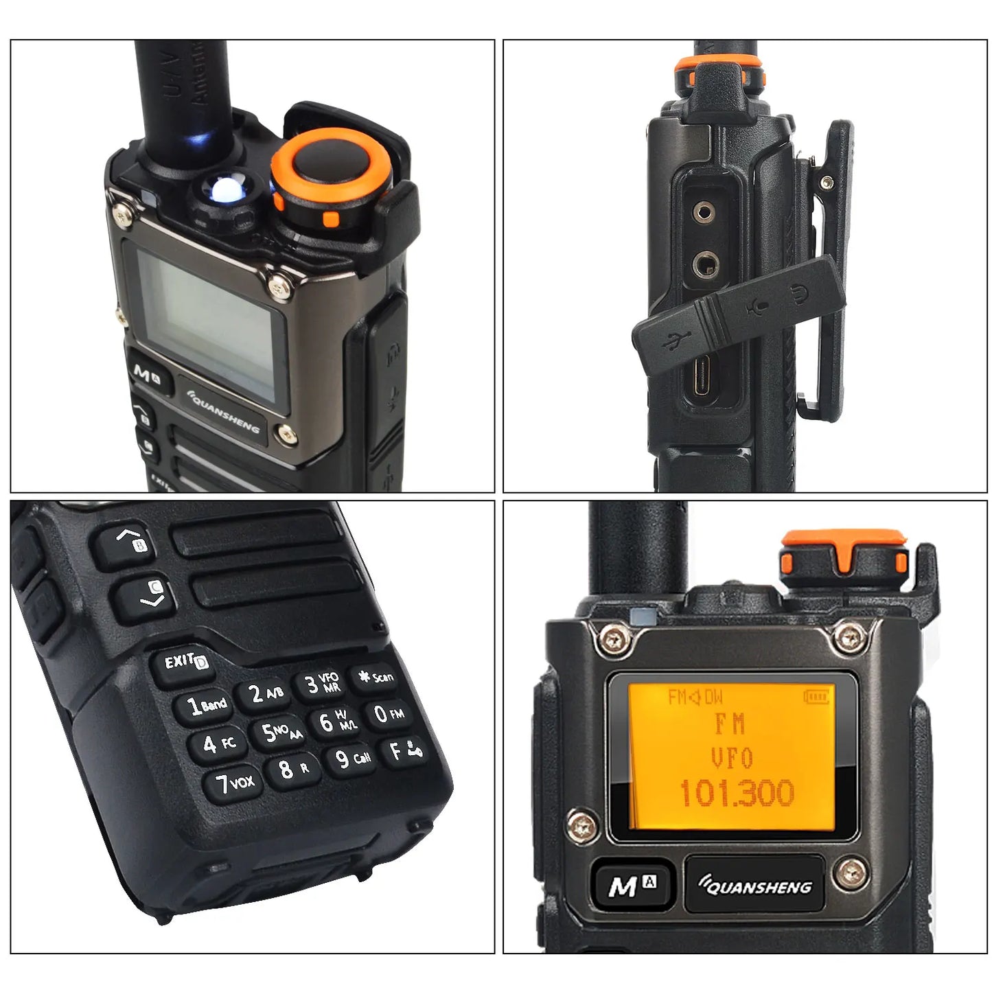 Quansheng UV-K5(8) Walkie Talkie: Multi-Band 136-600MHz, Air Band Rx, DTMF Scrambler, Frequency Scan, FM Radio