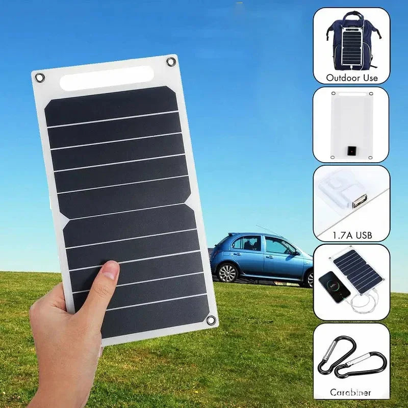 30W Solar Panel with USB: Waterproof, Portable Battery Charger for Outdoor Hiking and Camping (6.8V)